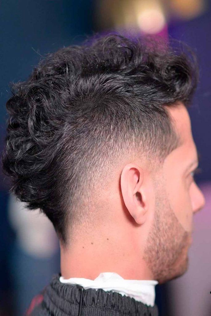 curly fohawk fade