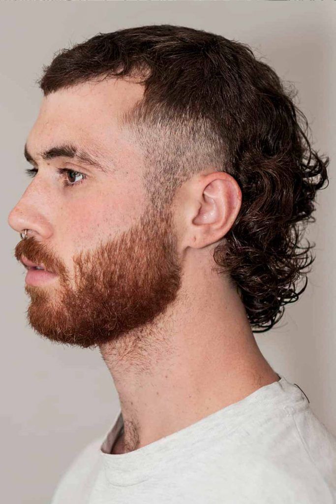 Permed Mullet Faded Sides #mullet #mullefade #mullethaircut