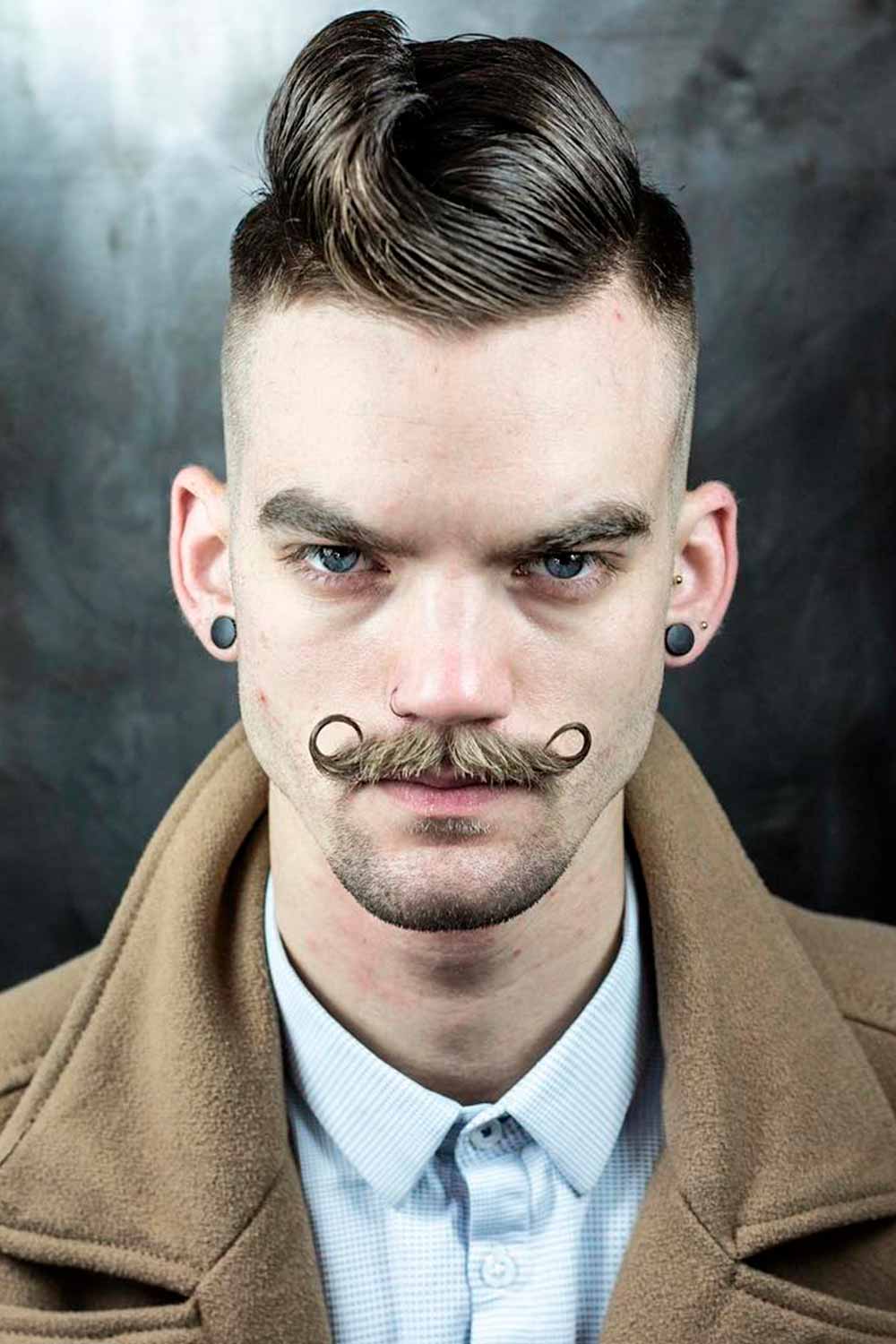 Haircuts for guys with big foreheads  19 hairstyles that you can try  today  Mustache men Handlebar mustache Moustache style