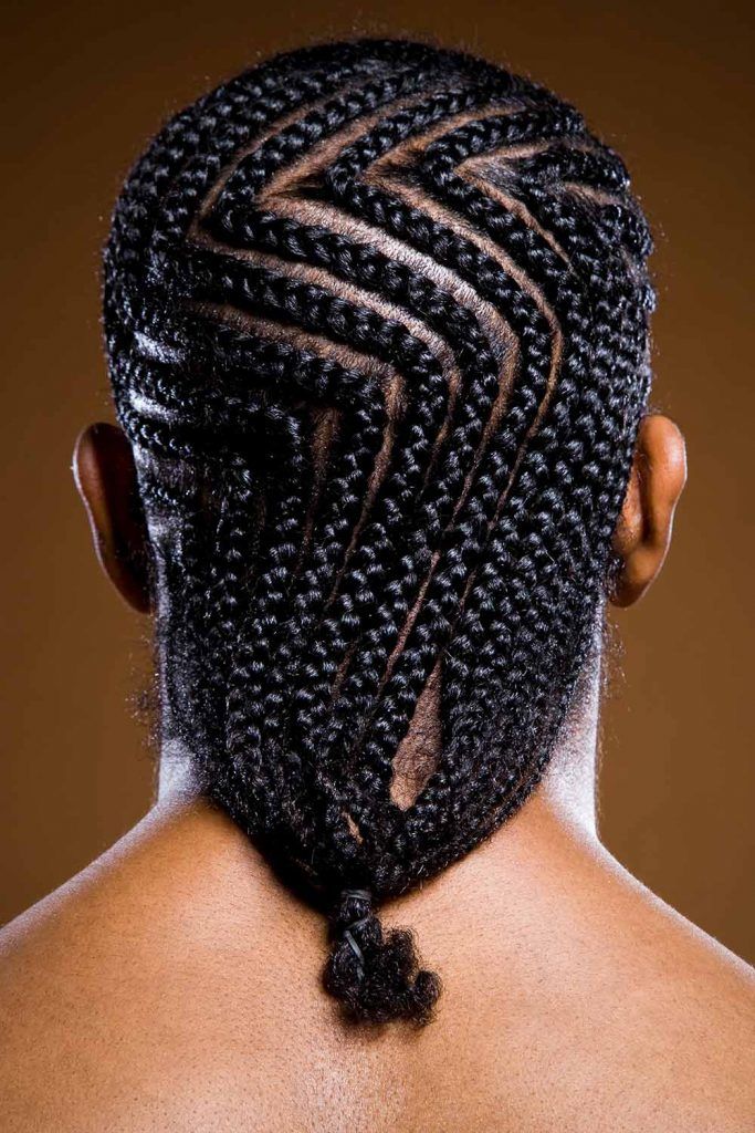 Zig Zag Black Braids Men #blackbraidsmen #blackmenbraids #afrobraids