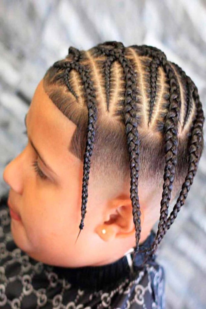 Toddler Boys Braids, Pop Smoke braids are a popular classic, so to help  them stand out and give them a unique touch, section the hair with a  zig-zag parting as opposed to