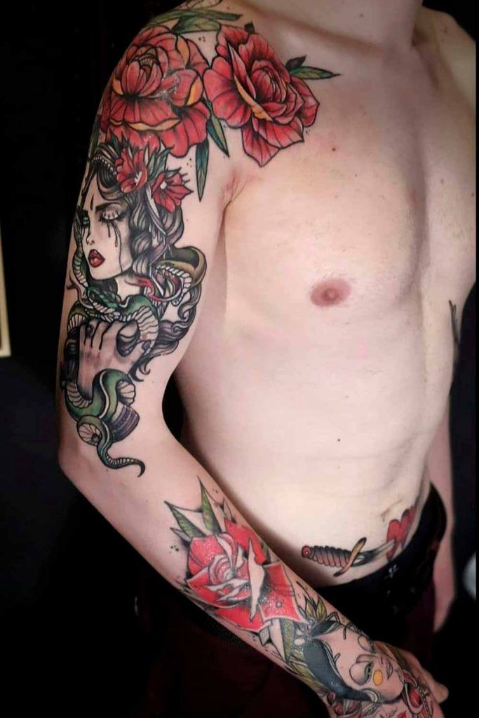 Rose Tattoo Men #tattoosformen #menstattoos #tattoo 