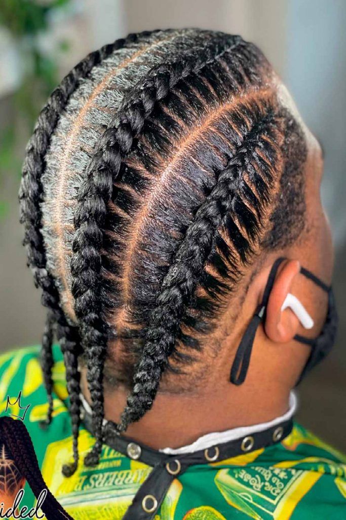 Four Afro Cornrows #braidsformen #manbraid #mensbraids 
