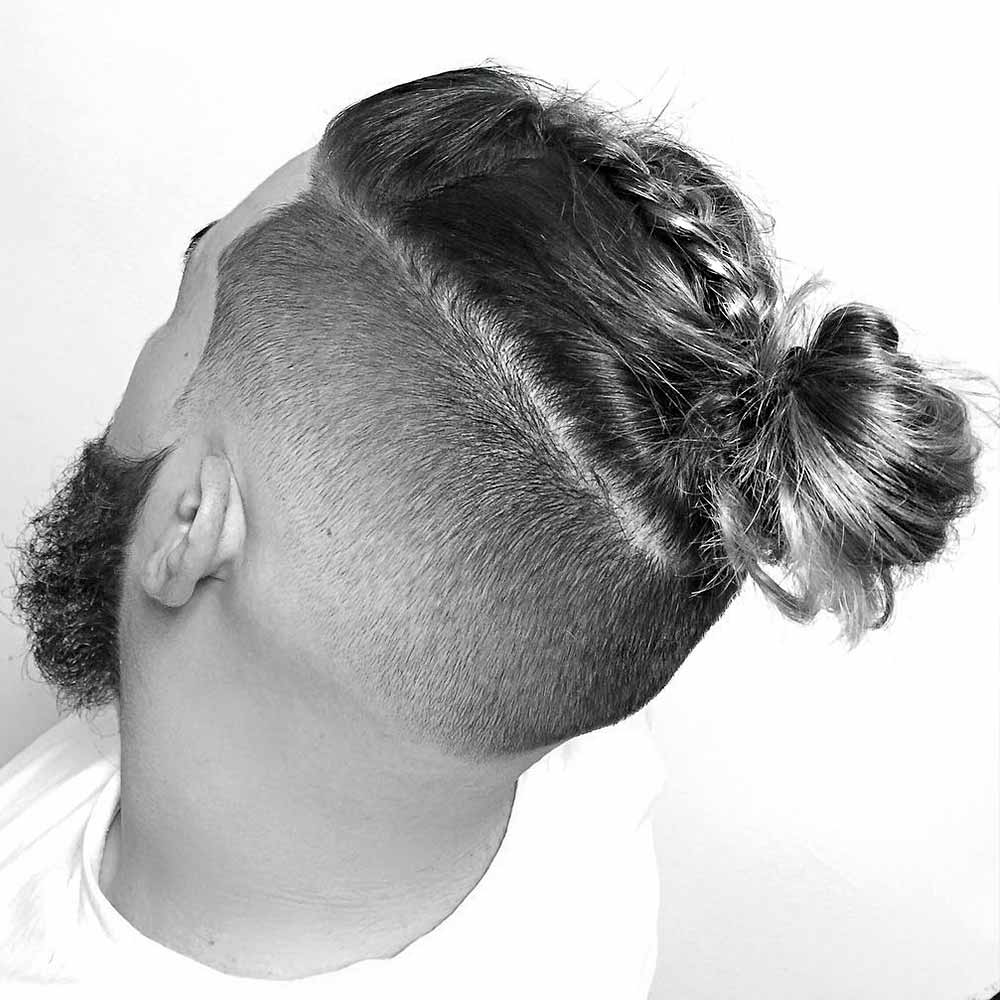 Man Bun Braids Undercut Fade #braidsformen #manbraid #mensbraids