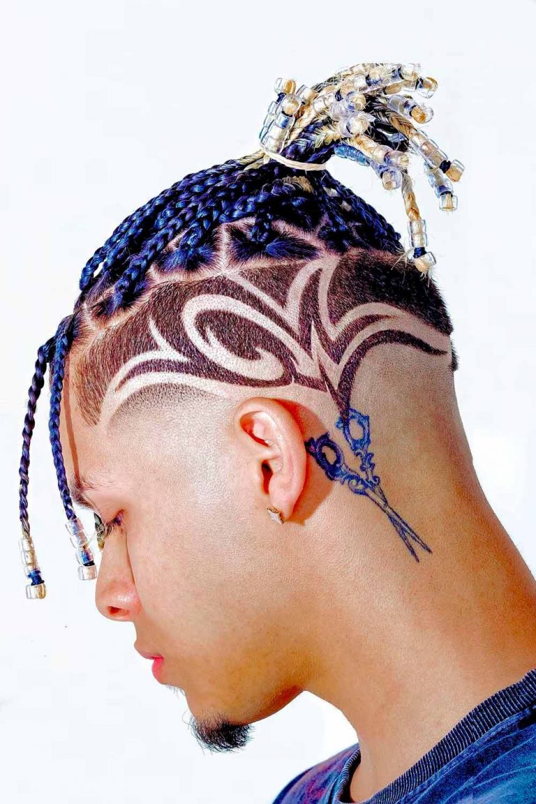 Single Braids For Men Blue Beads Undercut Design 768x1152 