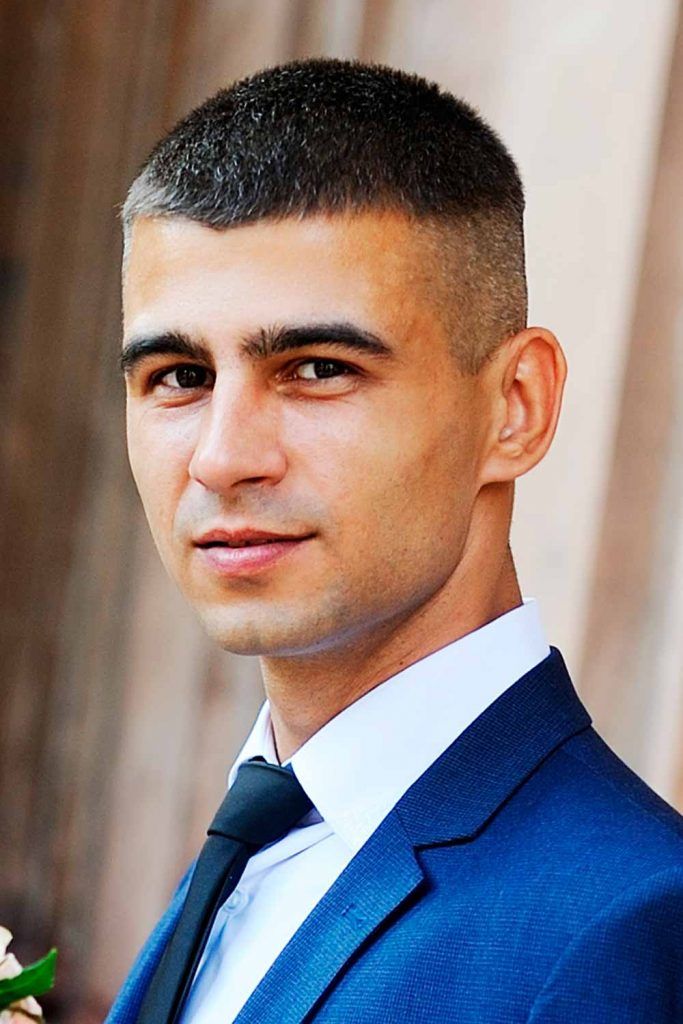 High And Tight Mens Wedding Hairstyle #groom #weddinghairstylesformen #mensweddinghair