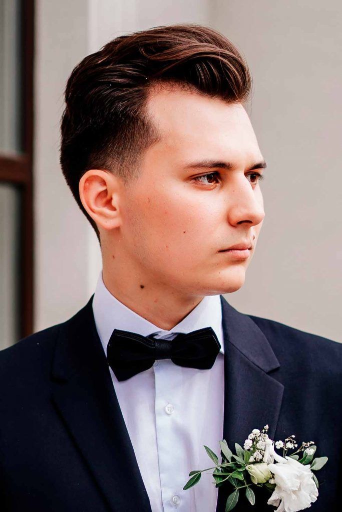 Short Pompadour #groom #weddinghairstylesformen #mensweddinghair