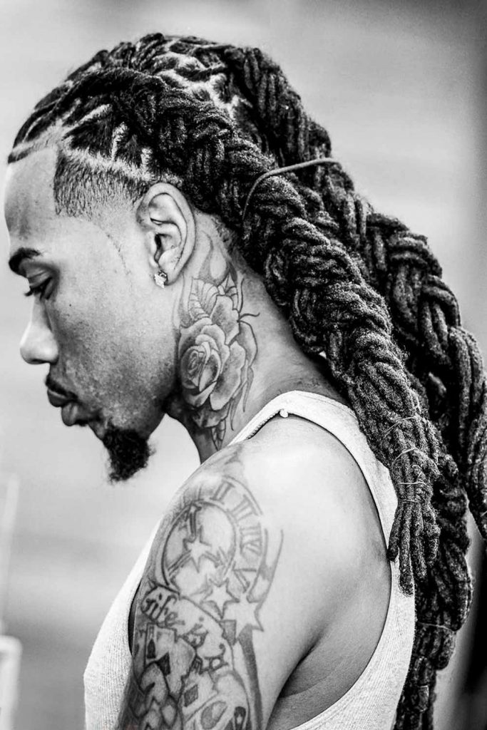 Long Dreadlocks Braids Disconnected Undercut #blackmenhaircuts #blackmenhairstyles #haircutsforblackmen #afrohaircuts #afrohairstyles