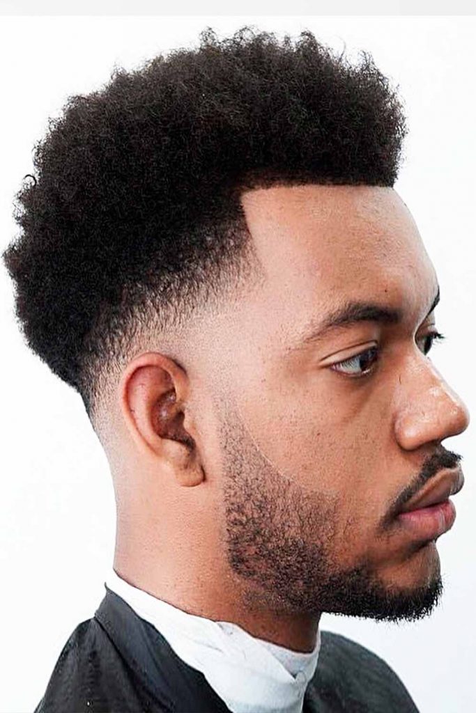 low fade haircut black men part