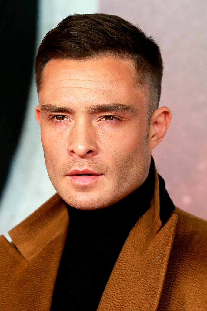 mens hairstyles for thin hair short side part fade ed westwick