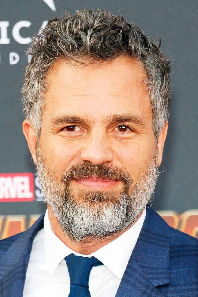 Mark Ruffalo’s Messy Brushed Up Curls #oldmanhaircut #hairstylesforolderman