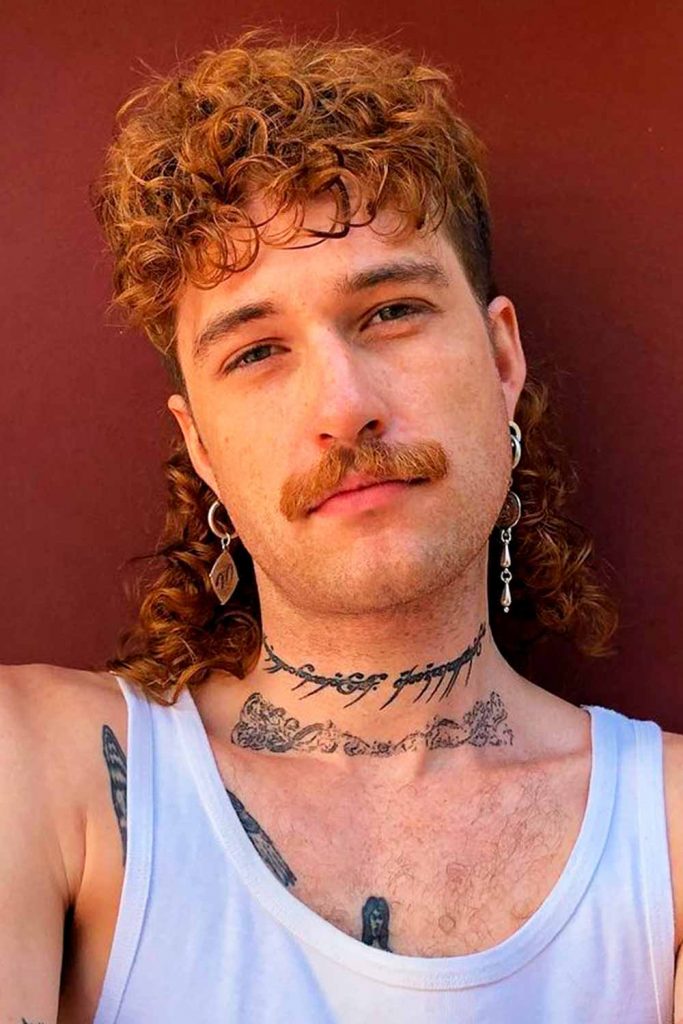 Red Thin Curls #permedmullet #mullet #mensperm #mulletperm #permmullet