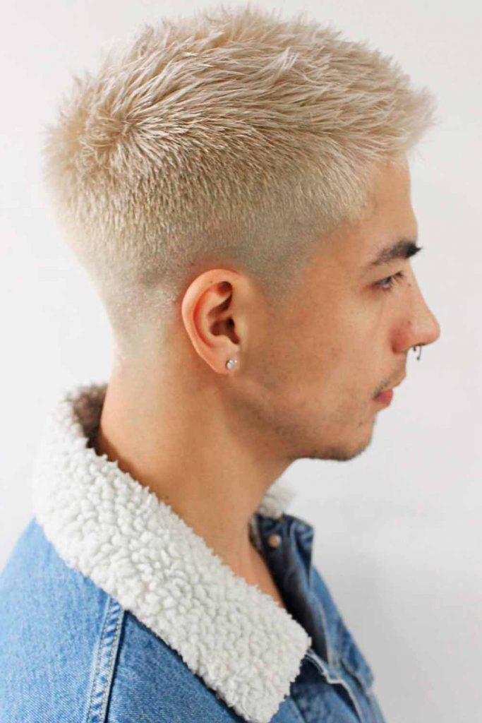 Short Haircuts For Men Blonde Bleached Spiky 683x1024 