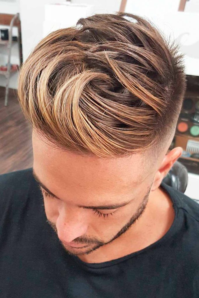 Men's Brown Hair With Blonde Tips #frostedtips #frosttips #highlights #menshighlights