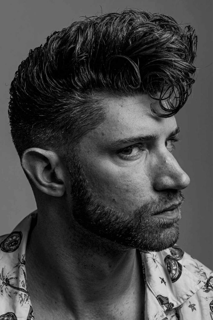 Tapered Curly Pompadour Haircut #pomp #pompadour #pompadourhaircut #pompadourhairstyle #pompadourmen #menspompadour