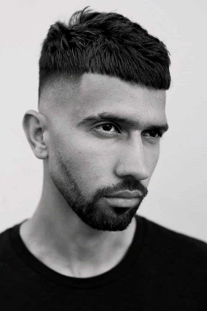 Image of Blunt pompadour haircut for men