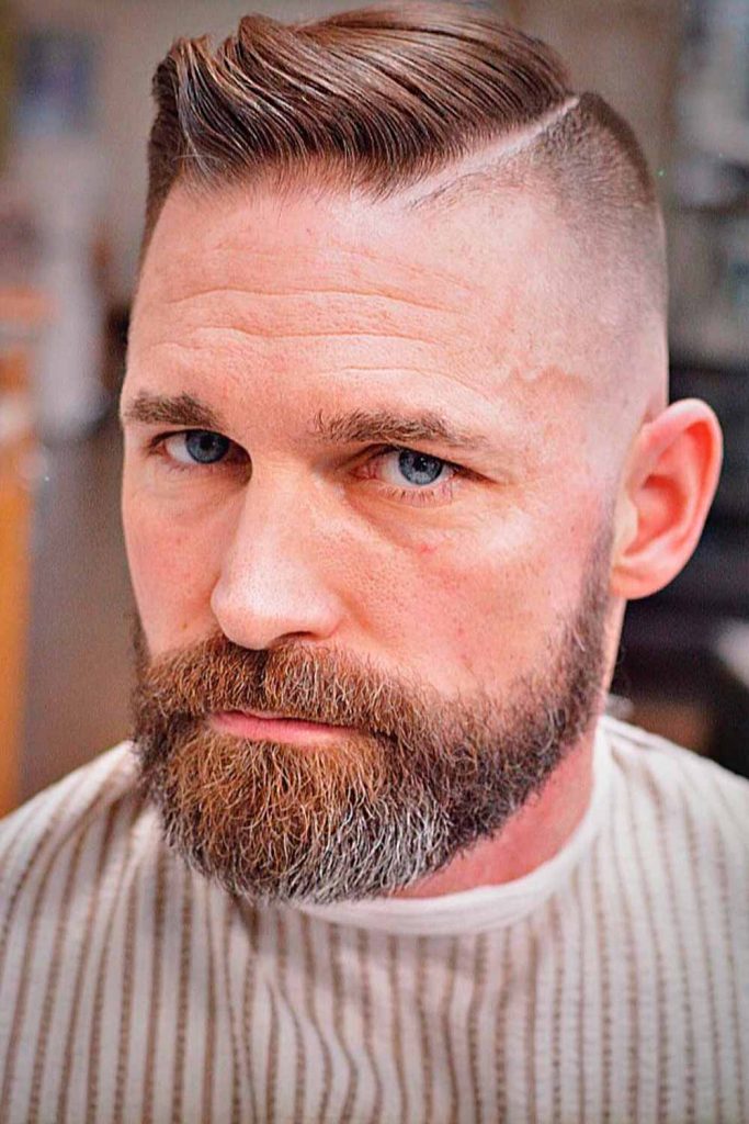 Side Part Undercut With Full Beard #undercut #undercutmen #mensundercut