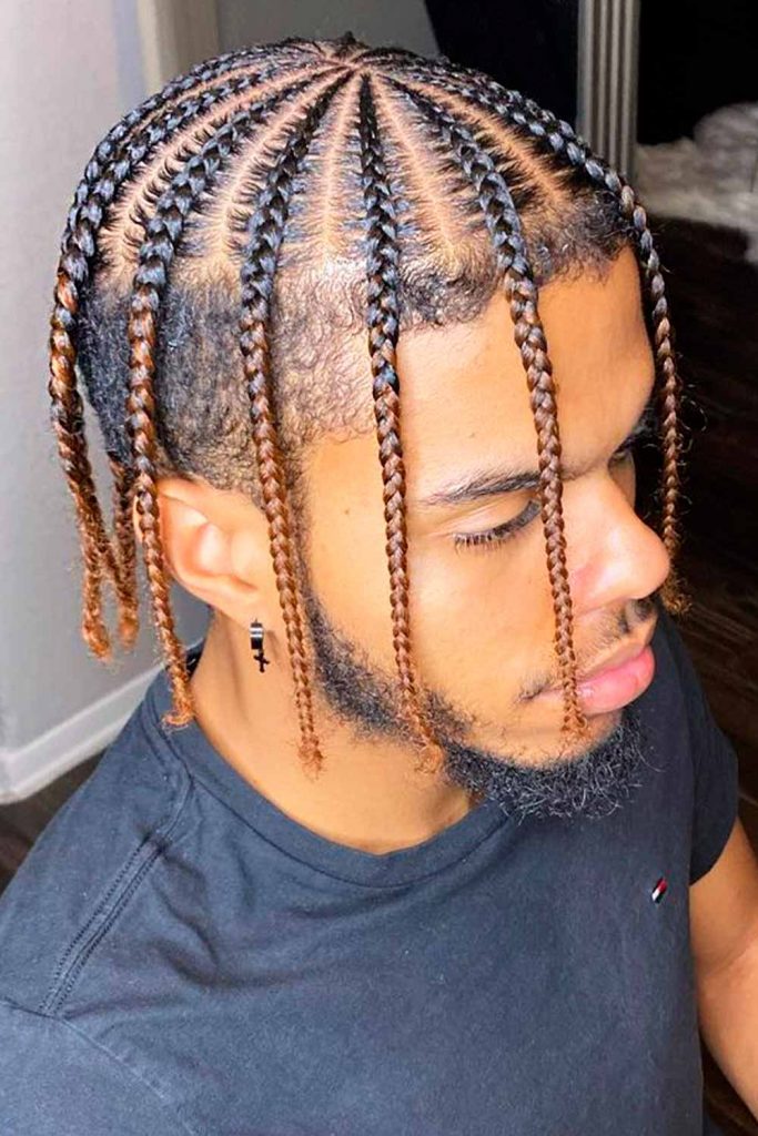 Cornrows With Highlighted Ends #cornrows #cornrowsmen #cornrowbraids #menscornrows