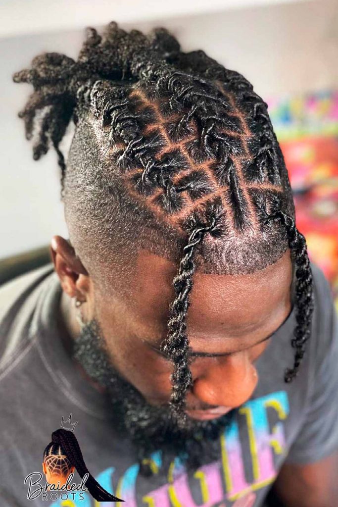 Half Cornrow Half Braids Men