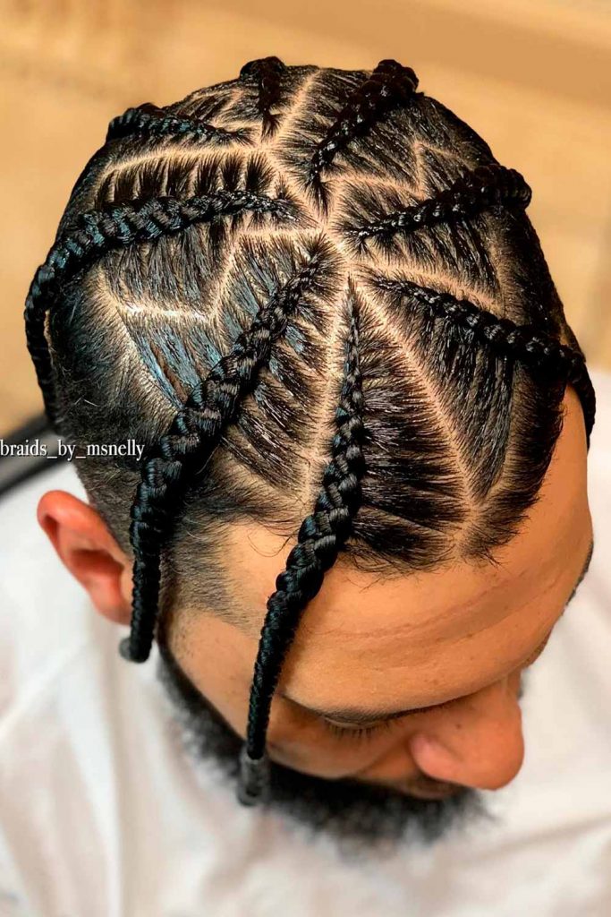 Zig – Zag Short Cornrows Men #cornrows #cornrowsmen #cornrowbraids #menscornrows