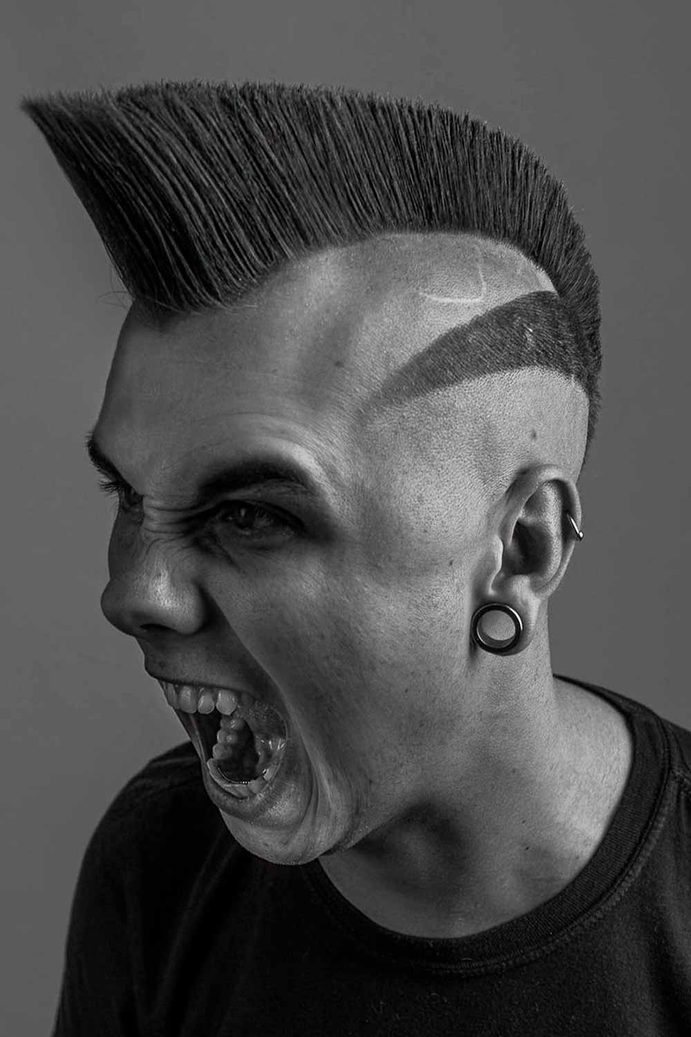 Punk Mohawk With Flat Top And Design #mohawk #mohawkhaircut