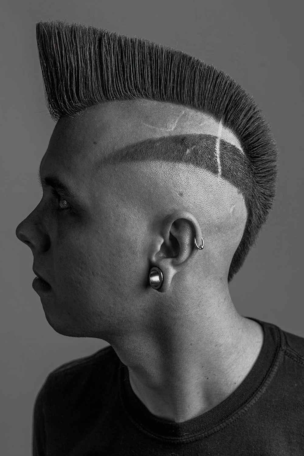 Punk Mohawk With Design#mohawk #mohawkhaircut