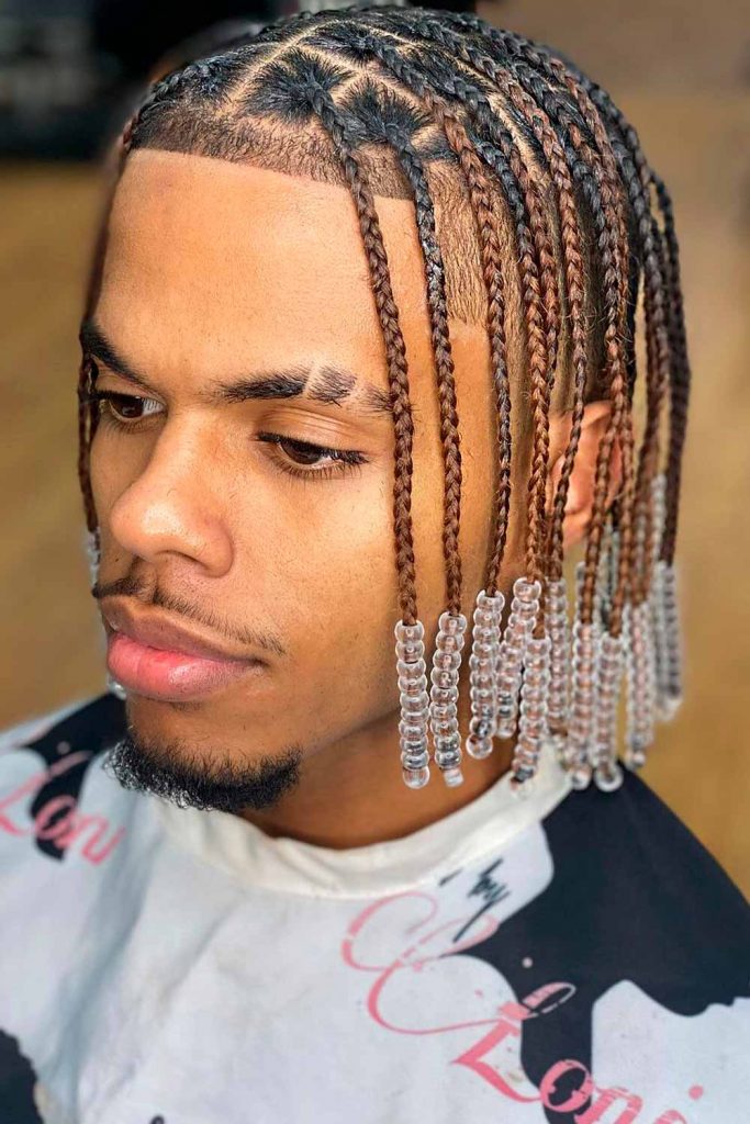 Single Braids For Men With Beads #braidsformen #manbraid #manbraidstyles #mensbraids