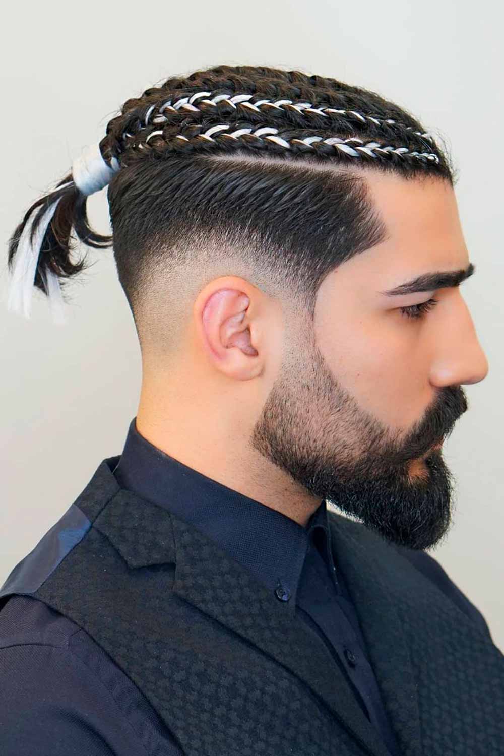 Low Fade Ponytail #braidsformen #manbraid #manbraidstyles #mensbraids