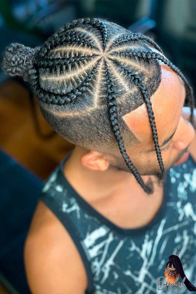 Spider Braids With Man Bun #braidsformen #manbraid #manbraidstyles #mensbraids