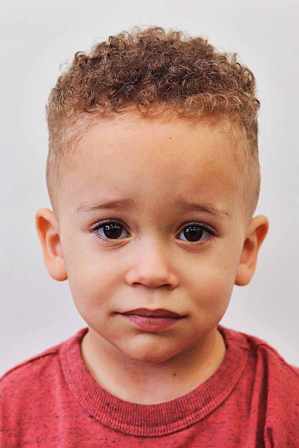 Mixed Little Boy With Curly Hair