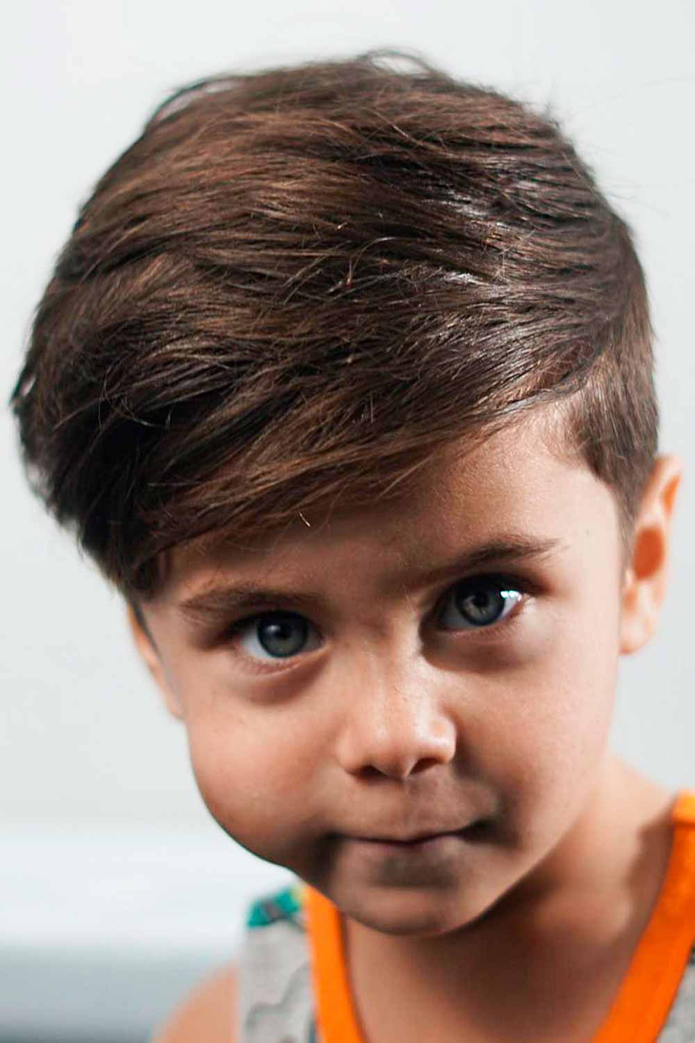 Side Swept Long Bang Toddler Hair Cut #littleboyhaircuts #todlderhaircuts