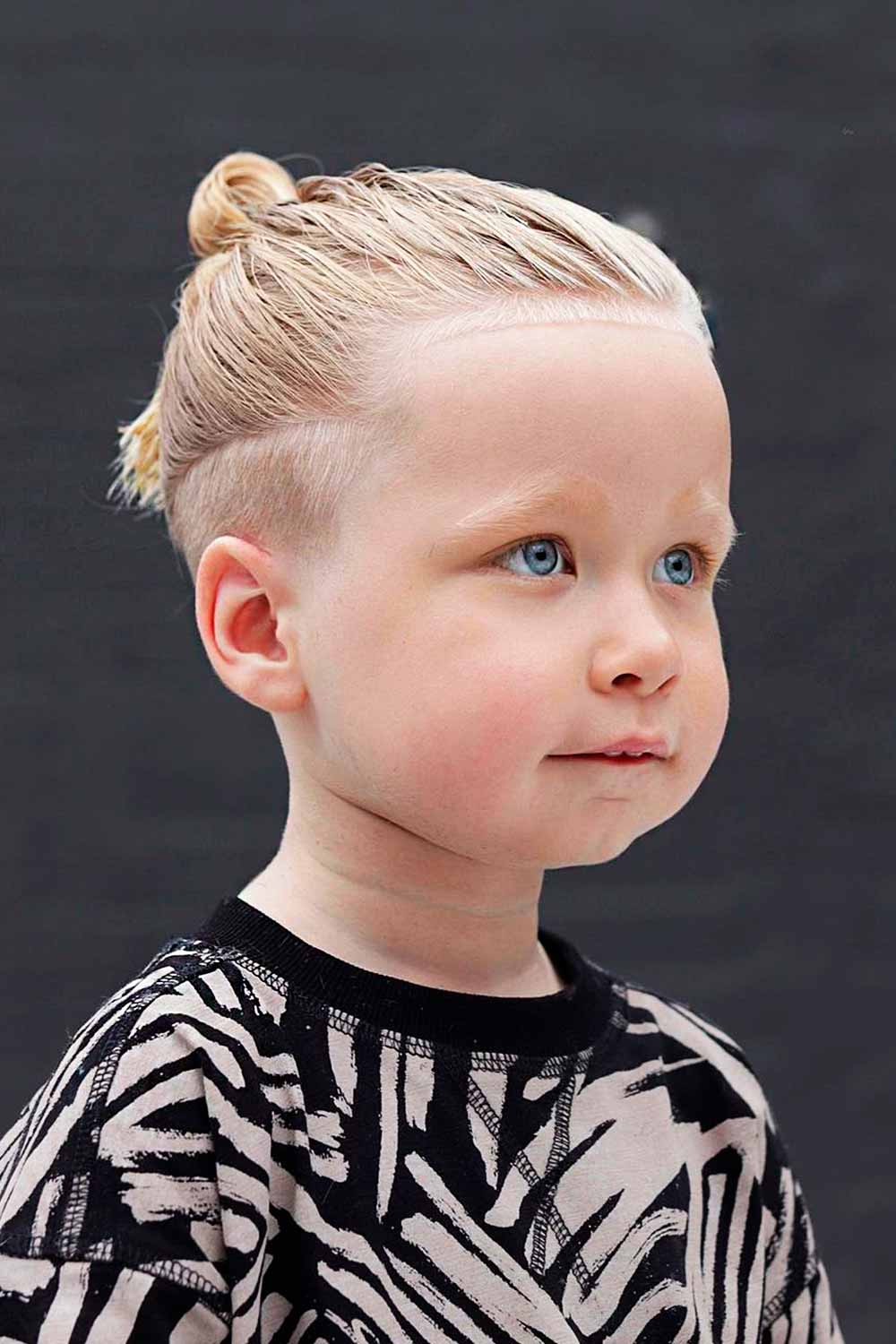 Image of Top knot hairstyle for baby boy