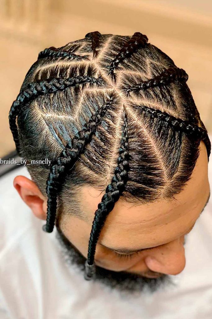 Pop Smoke Zig-Zag Part Braids#singlebraids #singlebraidsformen #singlebraidsmen