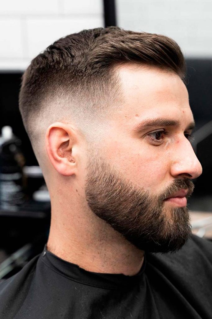 Brushed Back Fade Hairstyles For Short Hair Men #shorthaircutsformen #mensshorthaircuts #shorthairmen