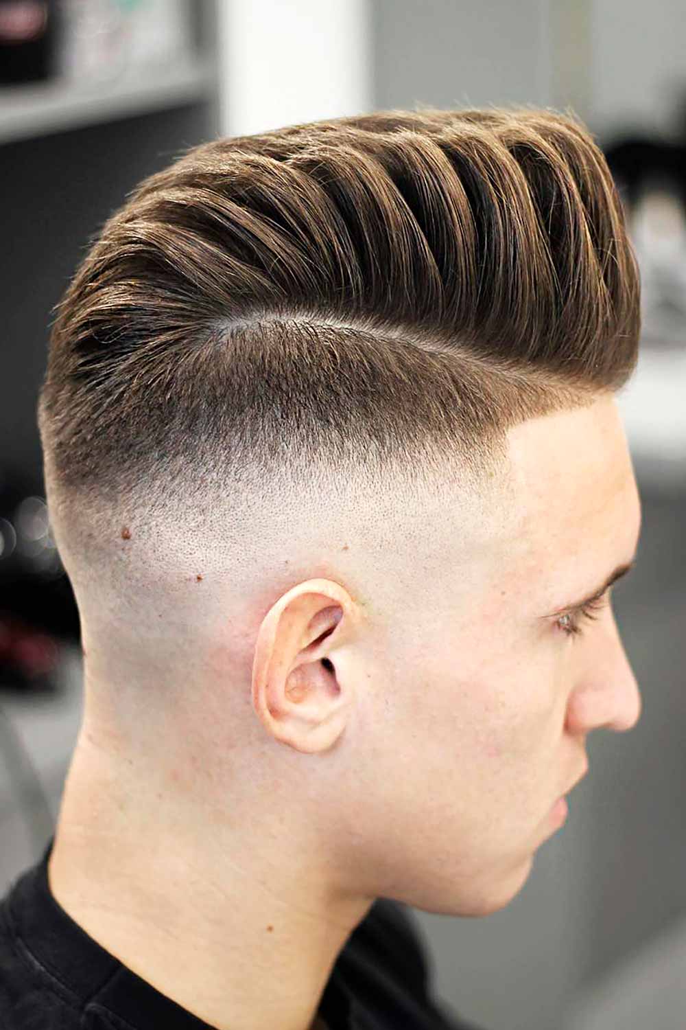 Side-Parted Pompadours For Men#shortsideslongtop #longhairstylesshortsides