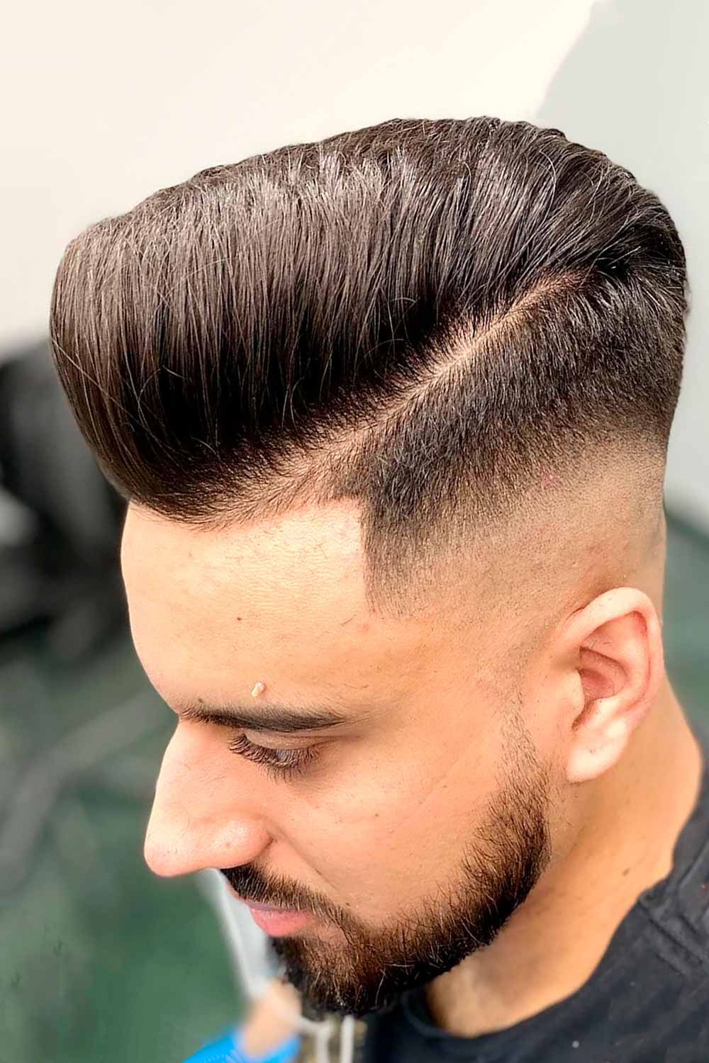 short sides long top undercut high fade pomp