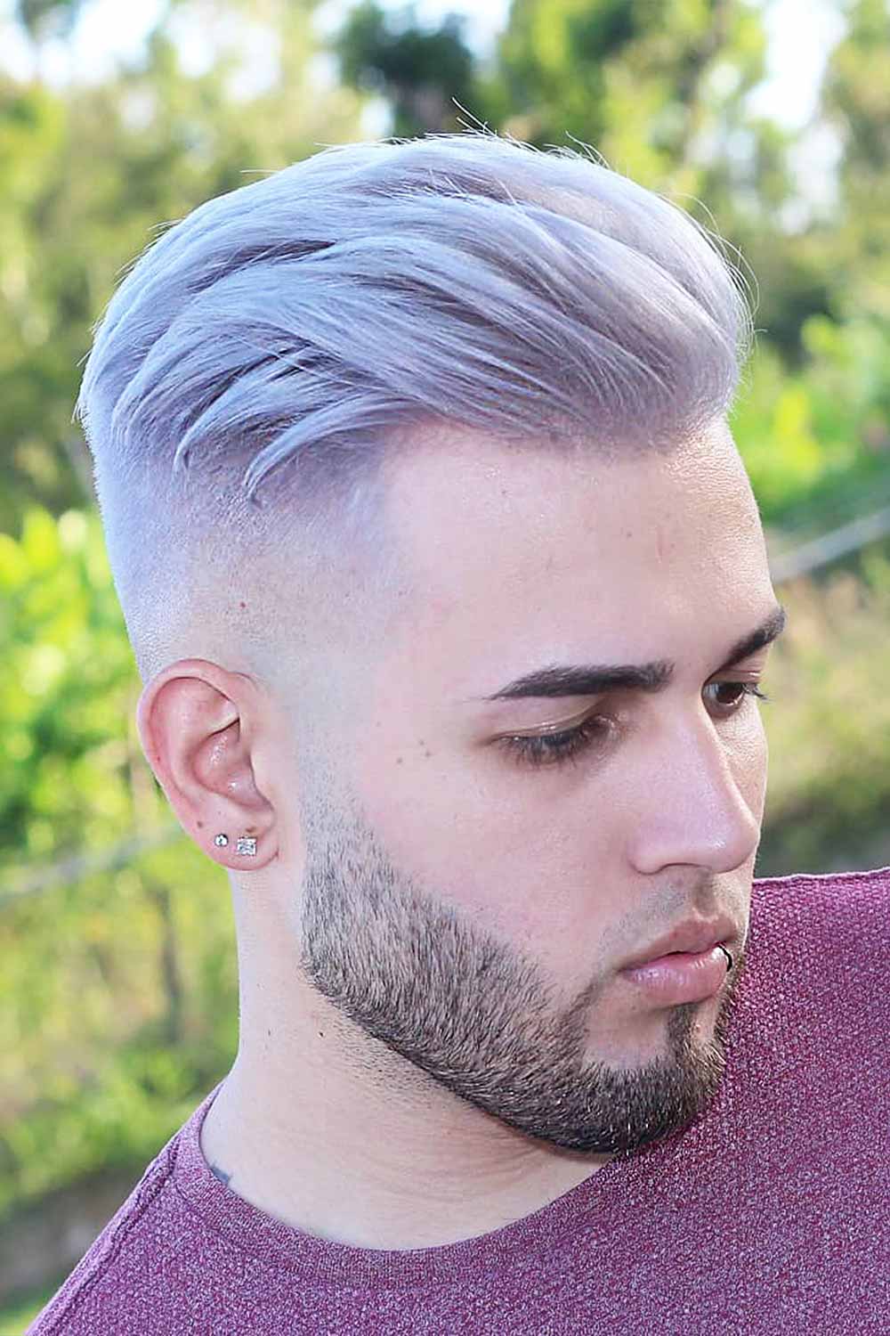 silver white hair men