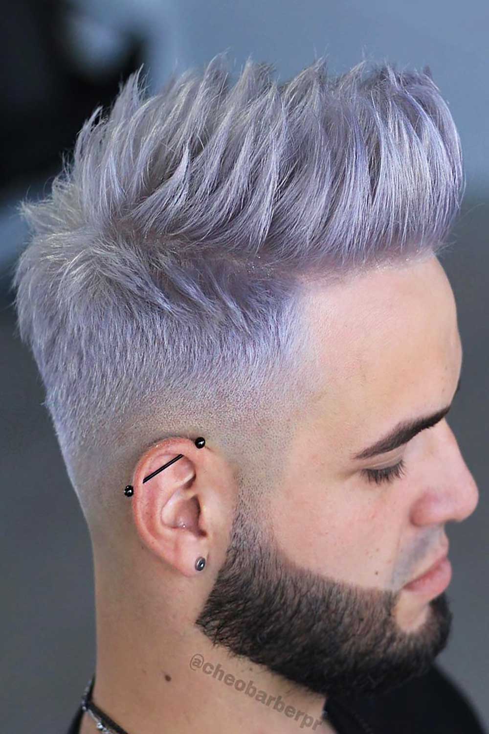 Purple Hair For Men #silverhairmen #silverhaircolour