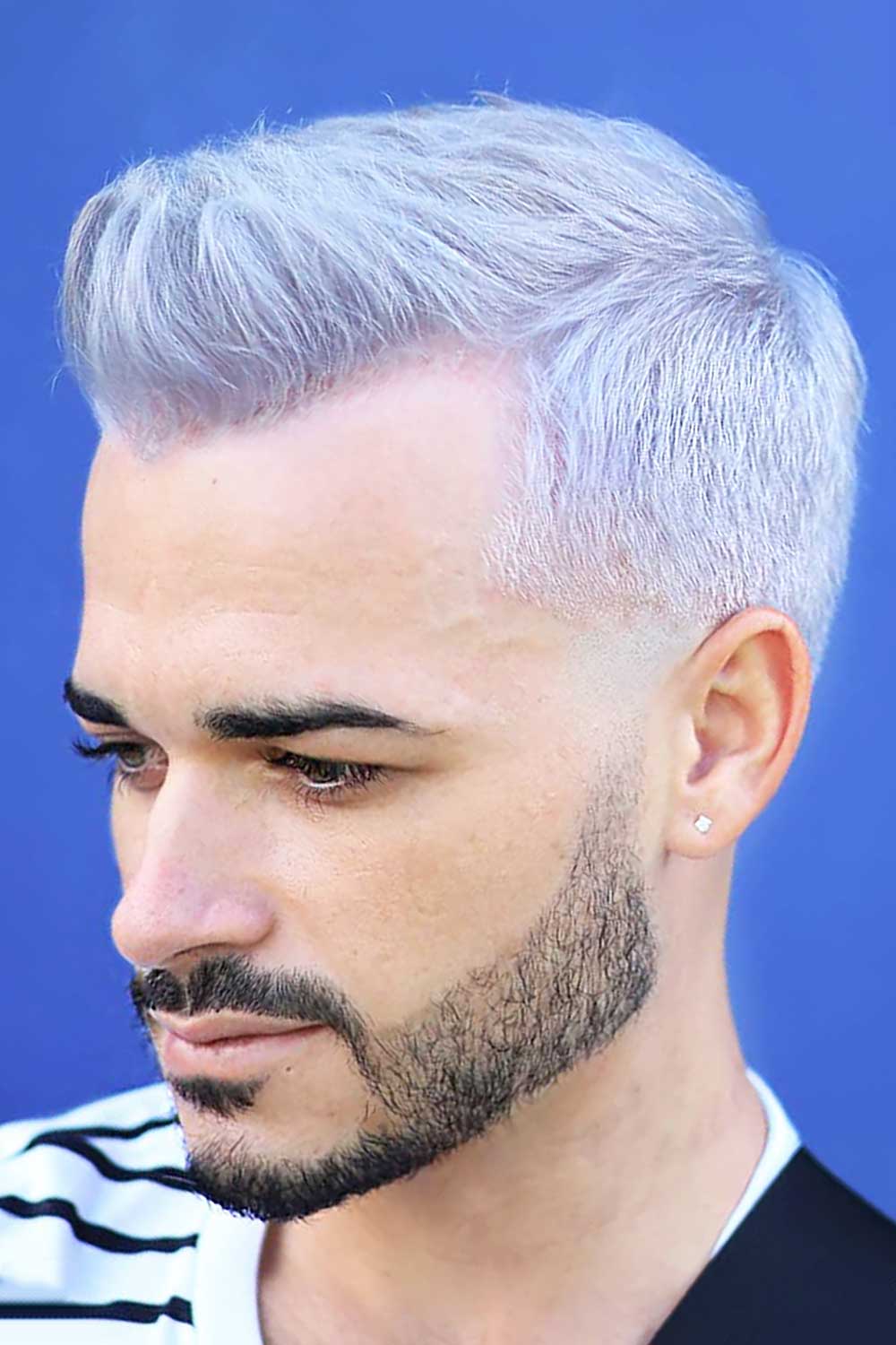 Short Sides Long Top #silverhairmen #silverhaircolour