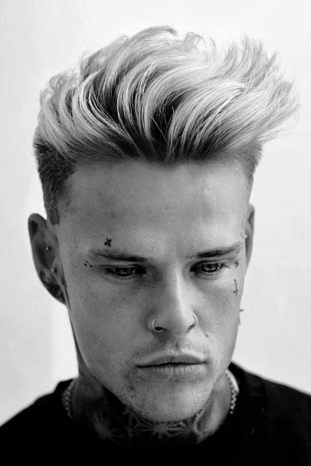 Blonde Quiff Men #blondemenhaircuts #blondehaircut #menhaircut #blondemen