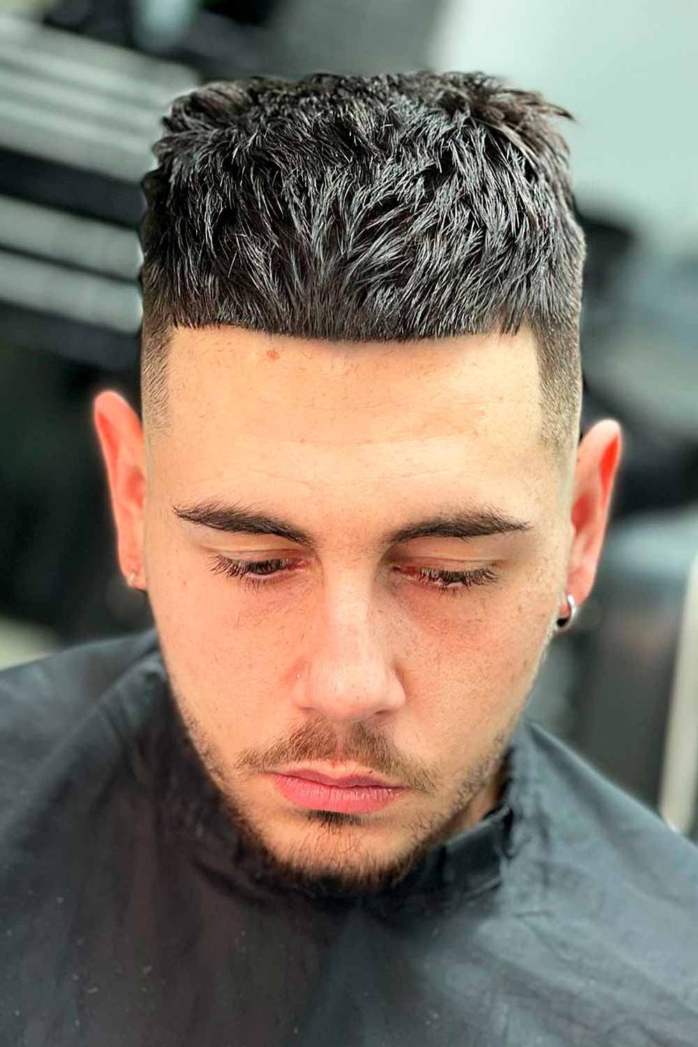 Corte texturizado com alto desvanecimento #fade #fadehaircut #mensfade