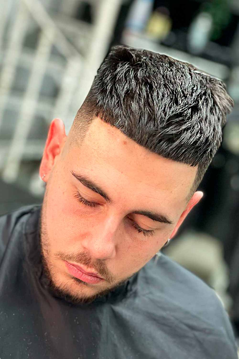 Corte texturizado com alto desvanecimento #fade #fadehaircut #mensfade