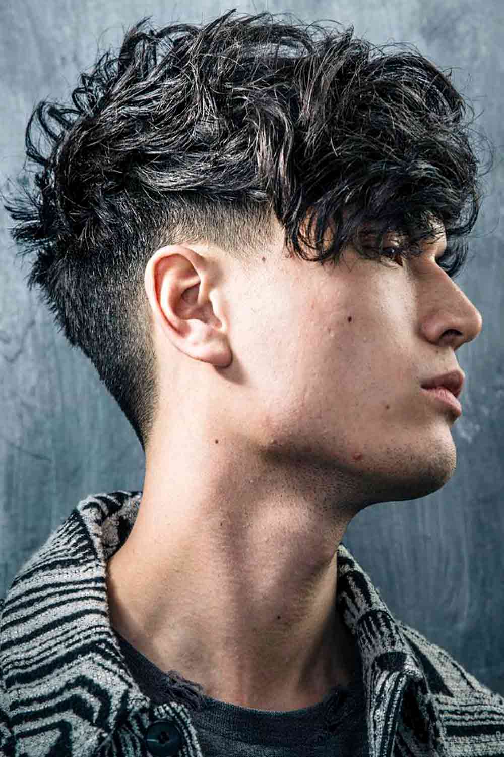 Best Curly Hairstyles For Men Taper Fade Messy Long Bang 