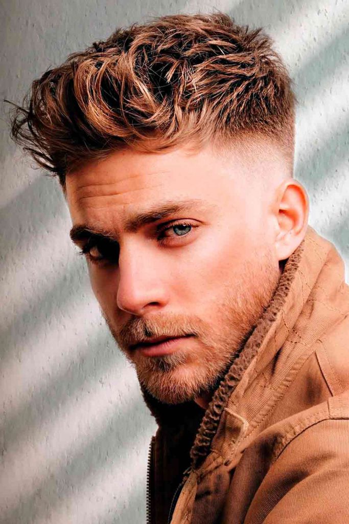 Faux Hawk Faded Sides Men's Hairstyle