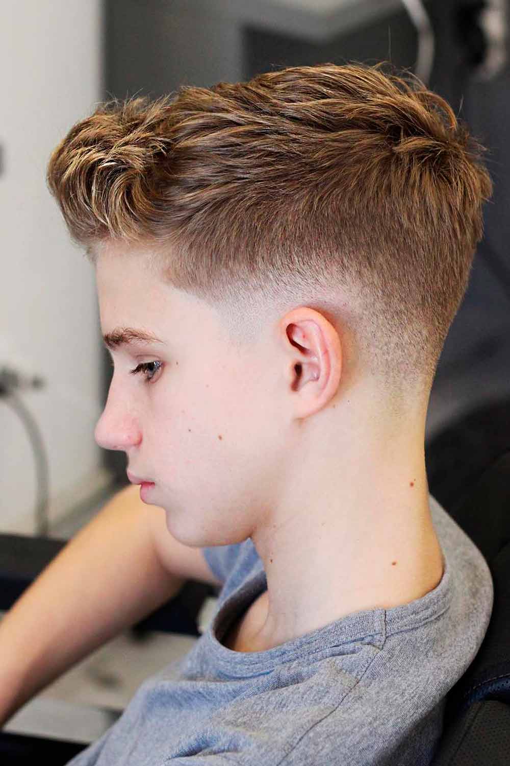 Boy Hair Cut Style   Boys Haircuts Low Taper Fade Textured Quiff 