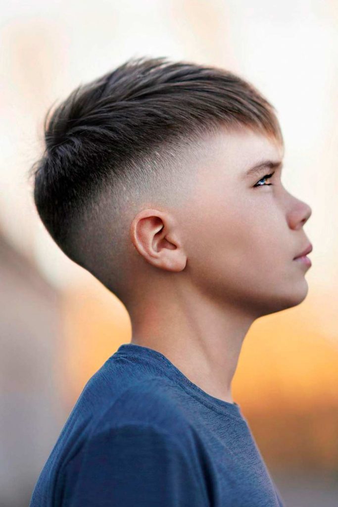 10 Year Old Boy Haircuts Faded Sides Layered Top #boyshaircuts #kidshaircut #boyhaircuts