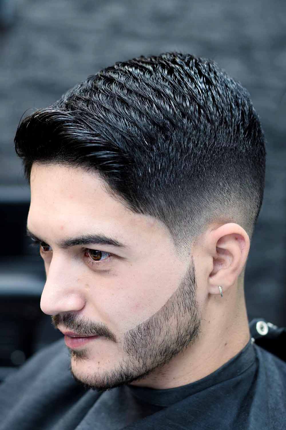 Quiff with Side Part and Edgy Beard-60 Stylish Comb Over Fade Haircuts – Modern Men’s Choice