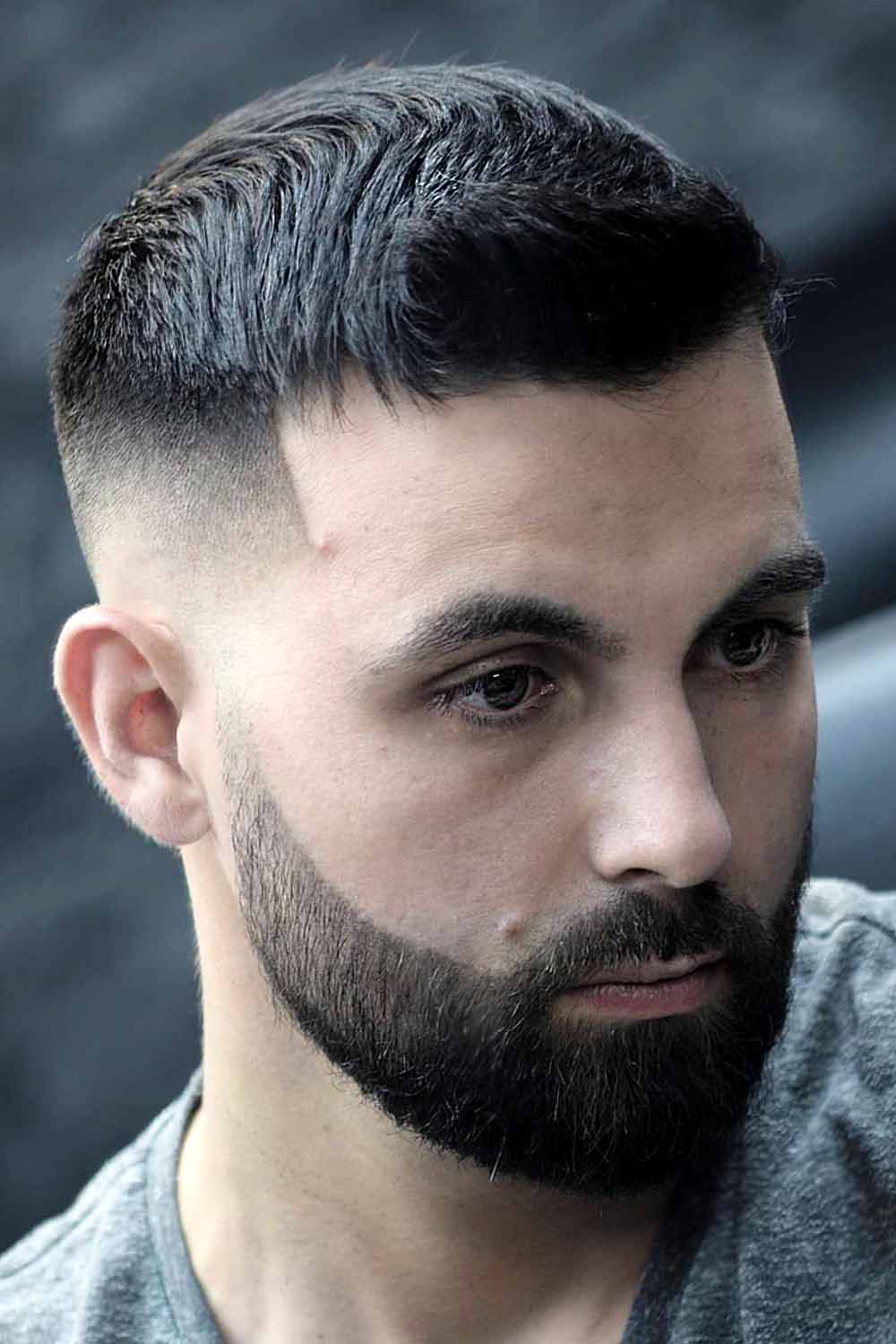 Comb Over Fade Without Line   Comb Over Quiff High Fade Beard 