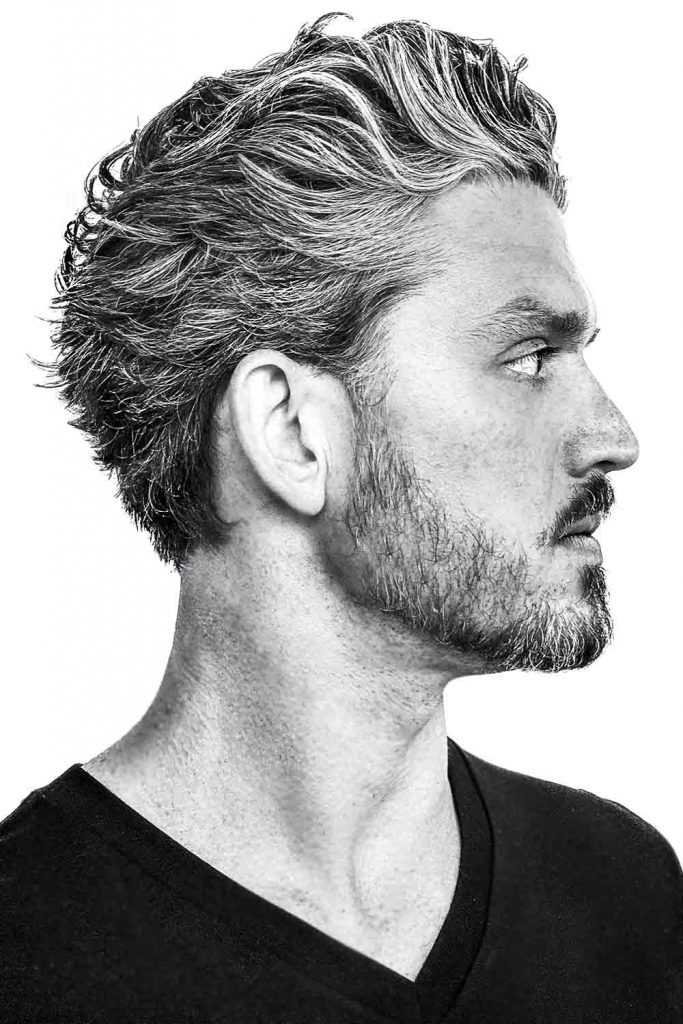 Short Male Messy Hair Swept Back #messyhairstyles #messyhairmen #messymen #messyhair