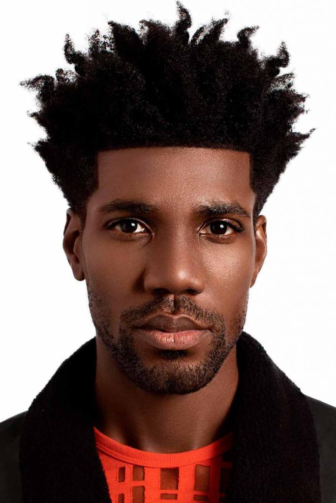 Ideal Fade Spiky Afro Black Men Haircuts #blackmenhaircuts #blackmenhairstyles #afrohaircuts #haircutsforblackmen